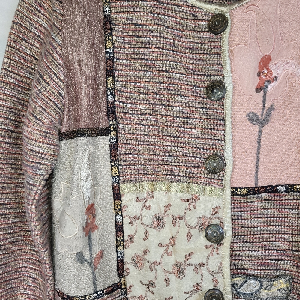Vtg Flashback Patchwork Multi Blazer Jacket - image 4